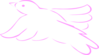 Pink Dove Outline Clip Art
